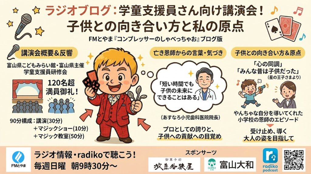 ラジオブログ：学童支援員さん向け講演会！子供との向き合い方と私の原点