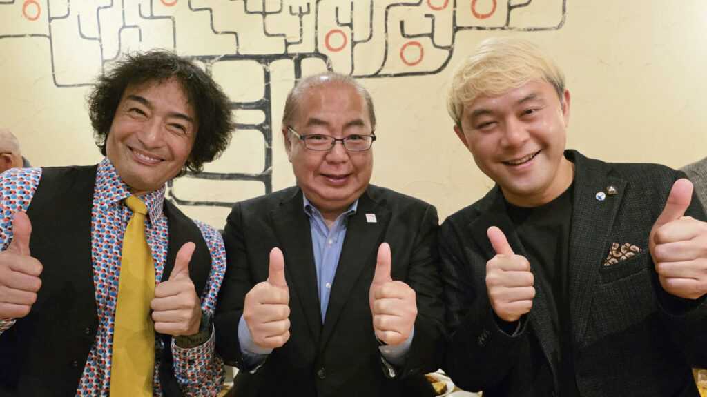 富山県新田知事と、コンプレッサー、ともやん