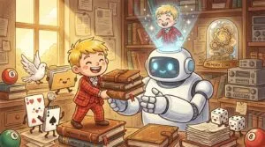 17年分の発信データをAIに読ませて全コーパス分析を行い、AIクローンを更新するイメージのイラスト